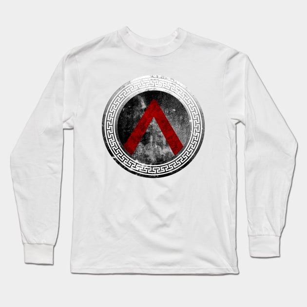 Spartan Warrior Lambda Shield Long Sleeve T-Shirt by Dojaja